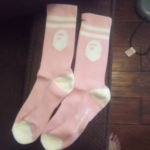 Bape Socks (Pink and White)